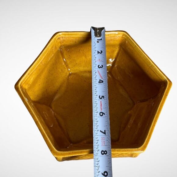 Haeger USA Pottery 793 Hexagon Mid-Century Planter Dish - Picture 6 of 7